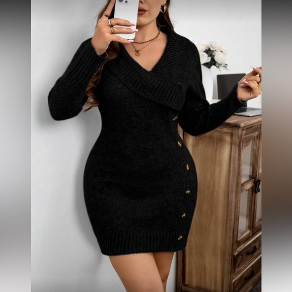 Luxe plus size sweater dress - Picture 1 of 6